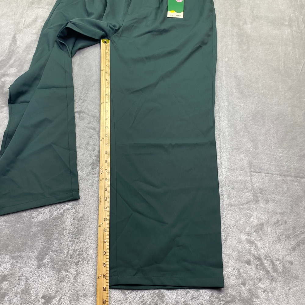 Halara Womens Forest Green High Waisted Wide Leg Pleated Trousers XL NWT - Picture 3 of 9